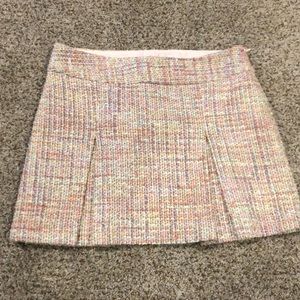 Express Pink Tweed Pleated Mini Skirt